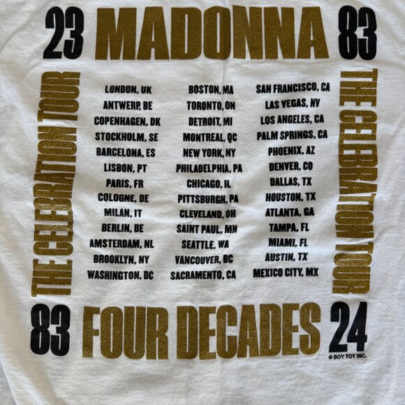 Madonna “The Celebration Tour” 2023–2024 Tee — Gold Corset Graphic — Size M - Picture 5 of 5